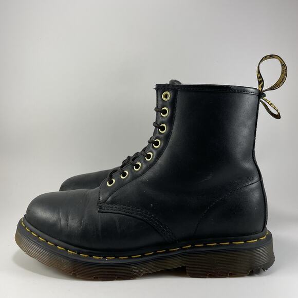 Dr Martens Docs 26860 Lined Combat Boots Womens Size 10 Black Leather 8-Eye - Picture 3 of 12